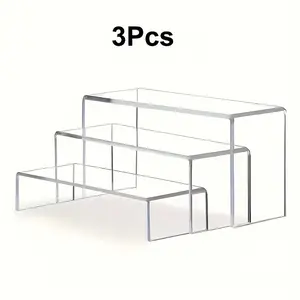 Modern Acrylic U-Shaped Display Stand Set, Dual-Layer Storage Rack, Stable Weight Capacity, No Installation Required, Lightweight Transparent Shelves
