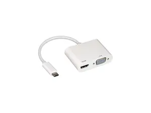 Nippon Labs USB 3.1 Type-C to HDMI + VGA Adapter, White, Type-C Converter, 30UC-CHMVGA Nippon Labs USB 3.1 Type-C to HDMI + VGA Adapter, White, Type-C Converter, 30UC-CHMVGA