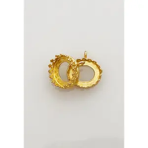 10x12mm Brass Fancy Bezel w/ loop