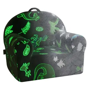 VEVOR Toddler Chair, Kids Armchair Comfy, Toddler Couch Sofa Bed Glow in The Dark, Kids Chair Seat Playroom Furniture for Kids Girls & Boys, Grey