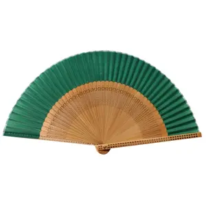 1pcs Army Green Hand Fan for Vintage Chinese Bamboo Silk Elegant for Dance Music Festival Wedding Church Decoration Party
