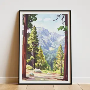 Sequoia National Park Poster Vintage Style Travel Poster Sequoia Art Print California Wall Art National Park Decor Gift Idea Home Decor