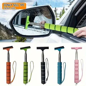 Extendable Windshield Wiper with Long Pole, Car Rearview Mirror Rainbrush, Universal Car Accessories, Portable Car Lens Water Drop Cleaner