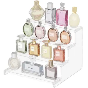 Lifewit 4 Tier Clear Display Stand for Perfume, Cologne, Fragrance, Skincare, Makeup, Dessert - Easy to Install, Multi-Purpose Use