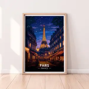 Paris Poster Paris Evening Wallart France France Poster Travel Poster Premium Print Paris Print Paris Poster Home Dcor