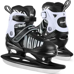 Adjustable Ice Skates for Kids Girls Boys, Kids Ice Hockey Skates for Beginners Ages 4-12, Toddler Ice Skating Shoes with Safety Ankle Support and Soft Padding for Outdoor & Ice Rink