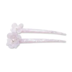 MOTHER OF PEARL PETUNIA HAIR PIN
