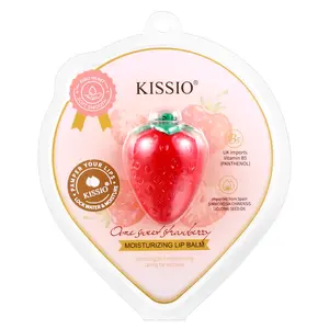 KISSIO Lip Balm,Tasteless,Strawberries Shaped,Lip Care ,Jojoba Seed Oil and Ceramide,Moisturize and Soothe Dry Chapped Lips,Reduces Lines and Enhances Lip Elasticity,0.12 oz