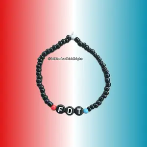 Monochrome FDT Political Liberal Leftist Democrat Seed Bead Bracelet