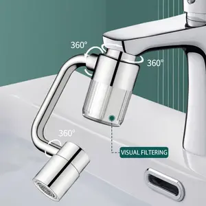 1440° Water-Filter Rotatable Faucet Aerator Extension Cartridges Reduce Chlorine for Bathroom/Kitchen Skin Face Eye Wash,1080°Rotating 2-Mode Swivel Aerator