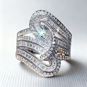 Infinite Symbol Fashion Retro White Cubic Zirconia Ring  Eternal Ring Birthday Ring Valentine's Day Gift Christmas Gift Wedding Engagement Promise Bride Eternity Ring Anniversary Ring Birthstone Ring Ladies Romantic Holiday Gift