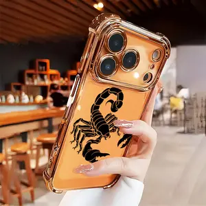 Midnight Scorpion Soft Case for iPhone 16/16e/17 Air/15/14/13/12/11 Pro Max Plus/X/XS Four-corner Thickened Shockproof Drop Protection Rugged Durable Silicone Cover