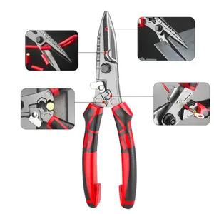 Multi Functional Electrician Scissors Wire Cutting Tool with Crimping & Wrench Function, Heavy Duty Cable Cutter for Metal Sheet Wire Stripping Electrical Scissors for DIY Industrial Repair Hand Tools