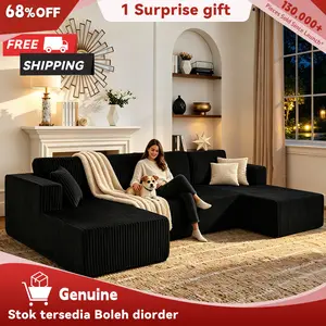 【3 Packages shipping】Large U-Shaped Modular Sofa Set [Extended Version] | Modern Minimalist Cordova Convertible Sofa Bed, Spacious Design for Living Room/Bedroom, Space-Saving & Comfortable Sofa Boneless Sectional Couch, Modern Sleeper Sofa, U Shaped Sofa