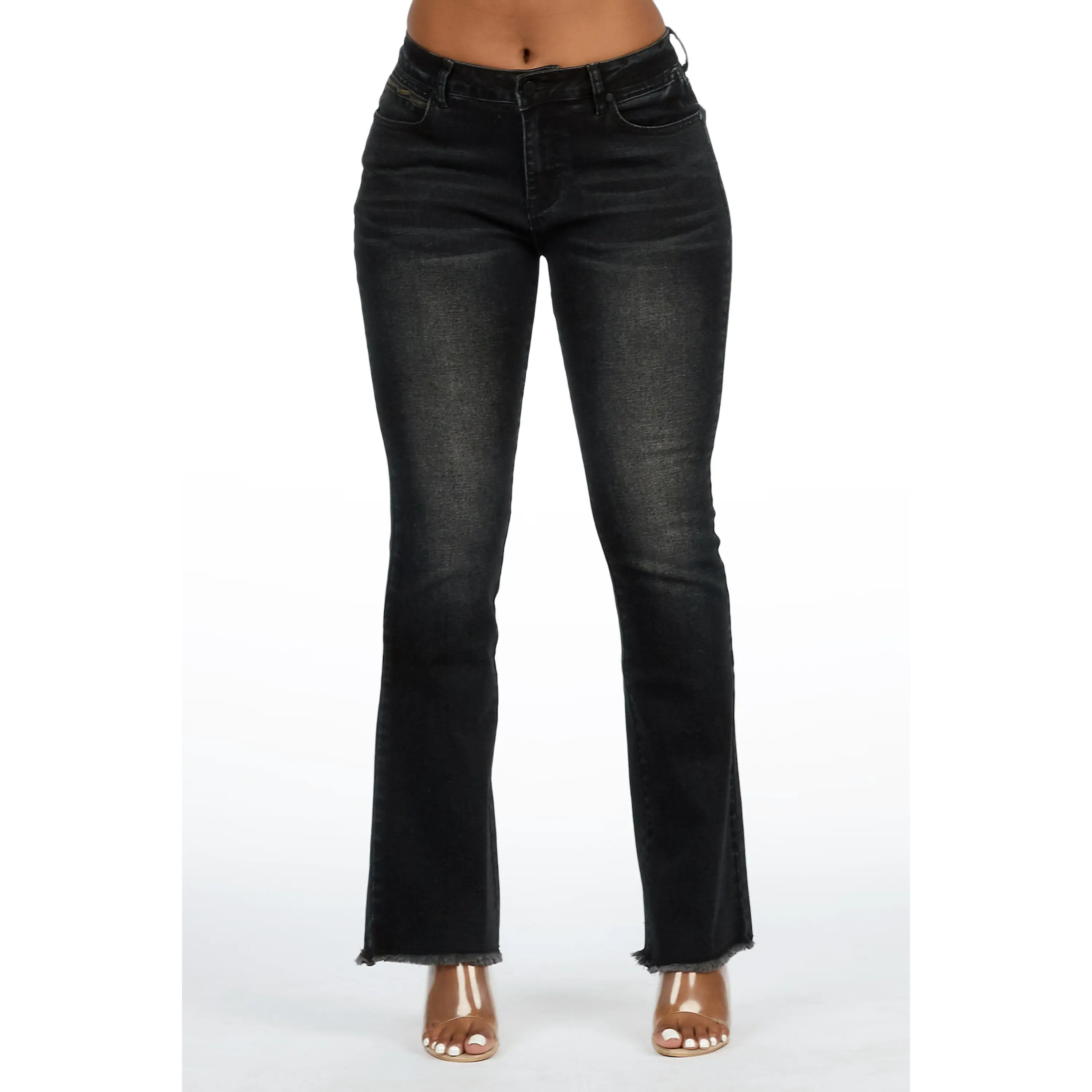 Tiriea Black Low Rise Stretch Bootcut Jean