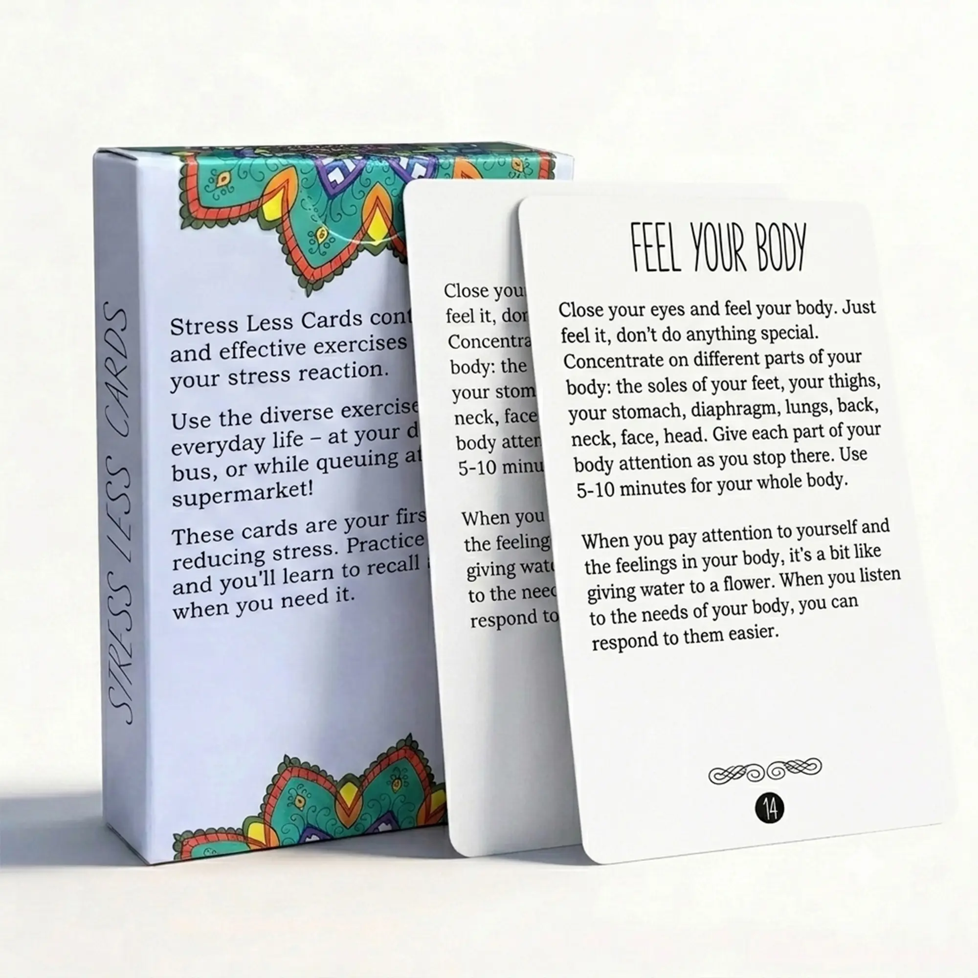 Stress Relief Anxiety Coping Skill Cards Suitable for Social Anxiety Relief & Relax, Self Care Flashcards Relax Cards for, Portable Mental Tools for, Office