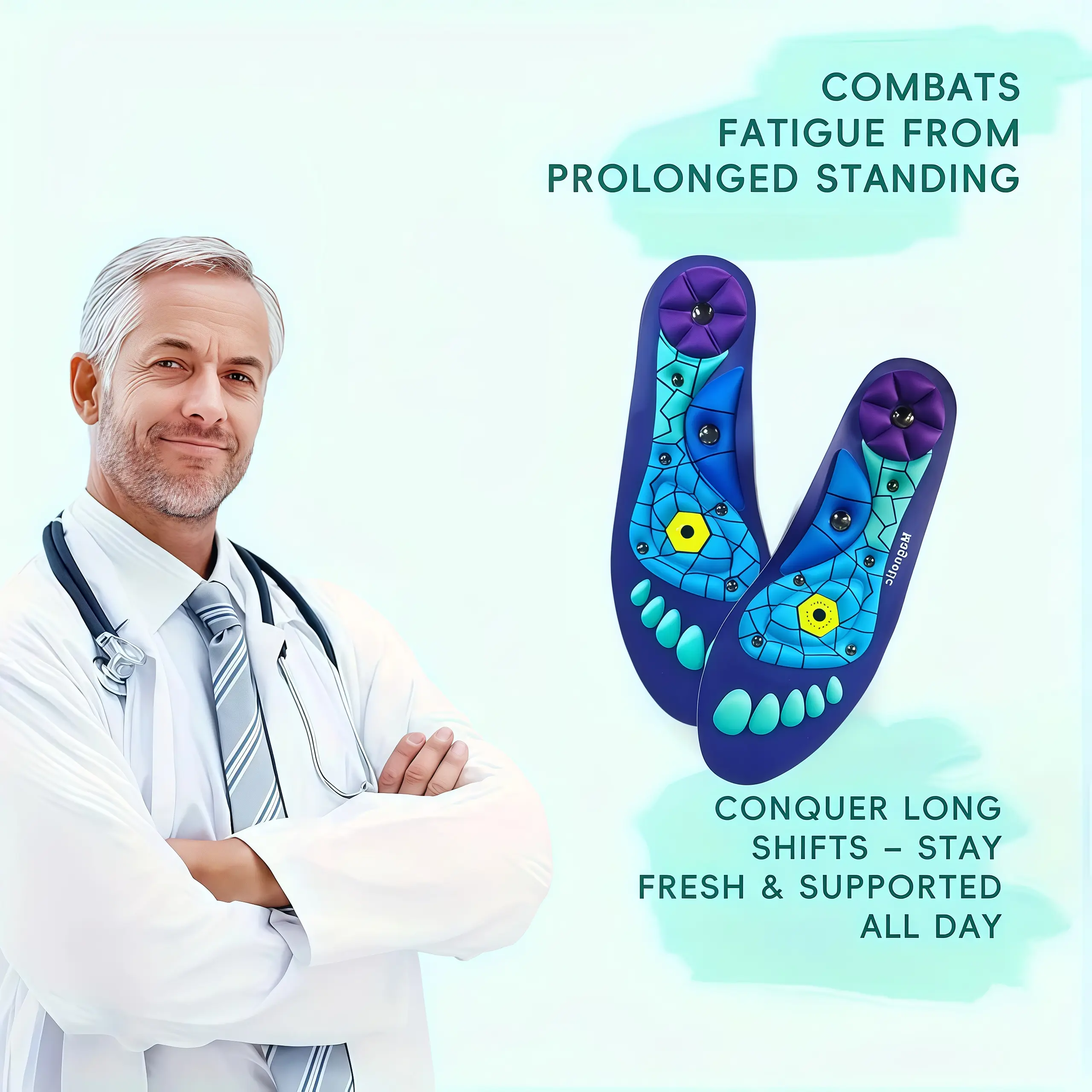 Plantar Fasciitis Insoles - Shock-Absorbing, Comfy Insole with Arch Support, Cushioned Soles, Premium EVA Materials, Cut-to-Size, Unisex Fit for All Shoes & All-Day Comfort, Arch Support Insoles & Heel Liners