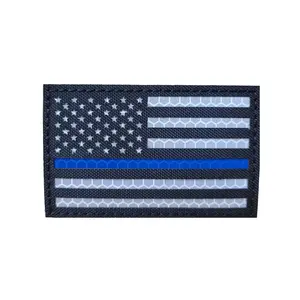 GSS - Infrared Reflective Thin Blue Line American Flag Patch 3.25” x 2”