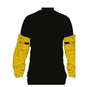 Giorgino 18" Leather Welding Sleeves for Men – Split Cowhide with Kevlar Stitching, Heat Resistant Arm Protection, Adjustable Velcro Straps, Cotton Knit Wrist, Flame-Resistant