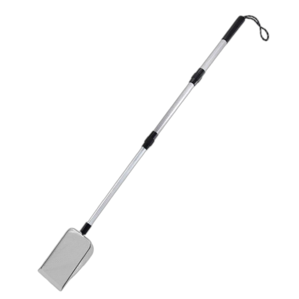 3-in-1 Stretchable Rustproof Metal Sifting Shovel for Chicken Care - Portable No-Bend Scoop with Extra Long Detachable Handle, Separates Waste, Saves Your Back, Retains Bedding, Easy Storage for Coop Supplies, 3-In-1 Design