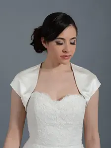 Sleeveless satin bolero wedding jacket
