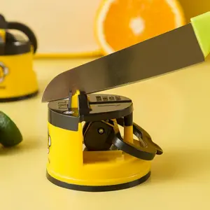 Lucky Duck Mini Suction Dual-Sided Knife Sharpener, Kitchen Knife Sharpening Tool, Kitchen Accessories, Essential Cooking Utensil, Kitchenware