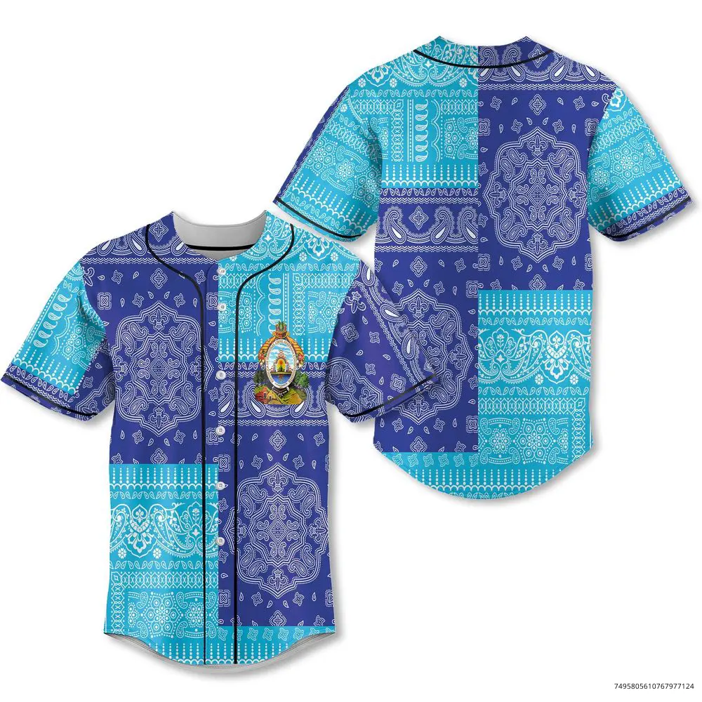 Honduras Baseball Jersey Flag And Paisley Basic Style