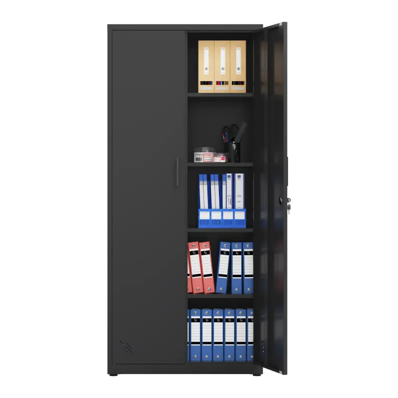 Modern Storage Cabinet - Office & Home Storage Design Furniture with 2 Doors, 4 Partitions Creating 5 Separate Spaces, Multi Layer Cabinet