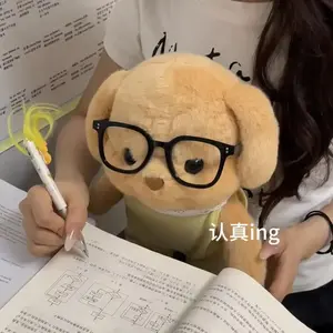 Kids Cute Poodle Dog Plush Model Hot TT INS Backpack Yellow Puppy Plushie Doll Kawaii Simulation Anime Stuffed Toy Girl Gift