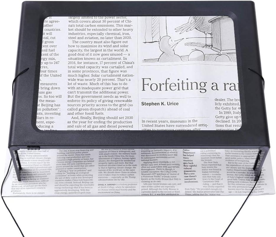 3X Hands-Free Neck Hanging Magnifier, Foldable Portable Full Page Magnifying Glass for Reading, Crafts, Hobbies & Seniors