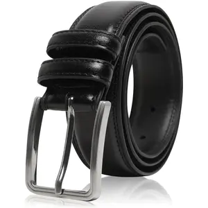 Genuine Leather Dress Belts For Men - Mens Belt For Suits, Jeans, Uniform With Single Prong Buckle - Designed in the USA