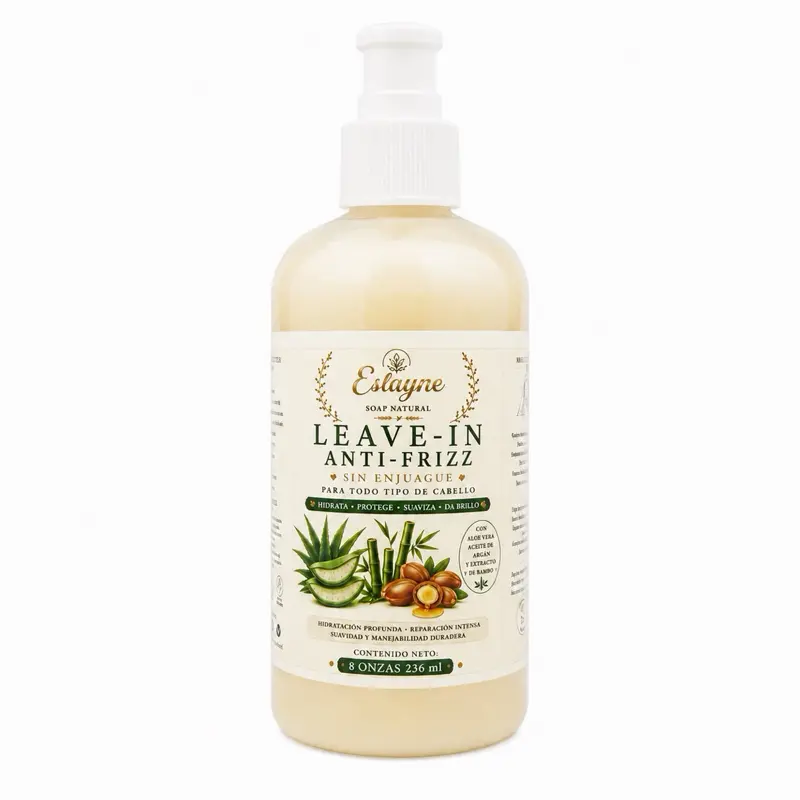 Hair Repair Anti-Frizz Lightweight Leave-In Conditioner for Daily Haircare - Moisturizes All Hair Types - Aloe Vera, Argan Oil, Bamboo Extract - 8 oz (236 ml), 200Ml
