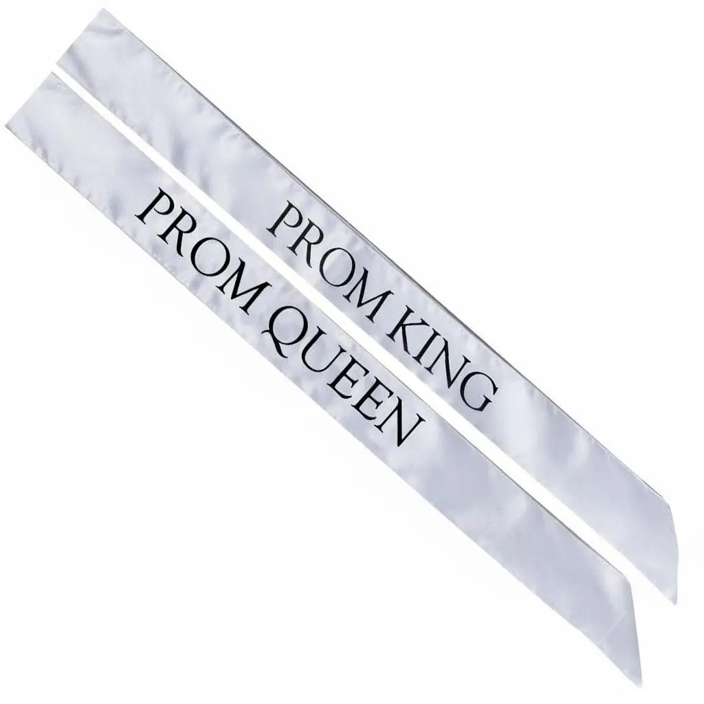 White/Black Prom Sashes