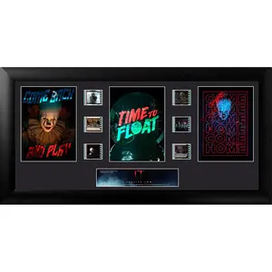 212 MAIN IT Chapter 2 Pennywise Collection Trio FilmCells Wall Art Presentation - Light, MDF Frames with Double Matting & Film Strips, Limited Ed. Baby & Maternity Space Decor