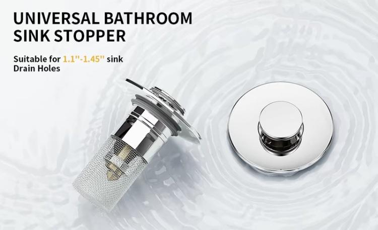 2pcs Bathroom Sink Stopper-Multipurpose Drain Hair Catcher,Portable Shower Drain Hari Stopper,Universal Drain Cover HairFilter for Sink Bathtub Shower