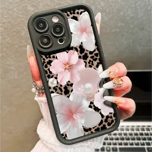 Flower Leopard Print Phone Case, Valentine's Day Gift for Elderly, Boyfriend Girlfriend, Anti-Drop Wear Resistant, Compatible with iPhone