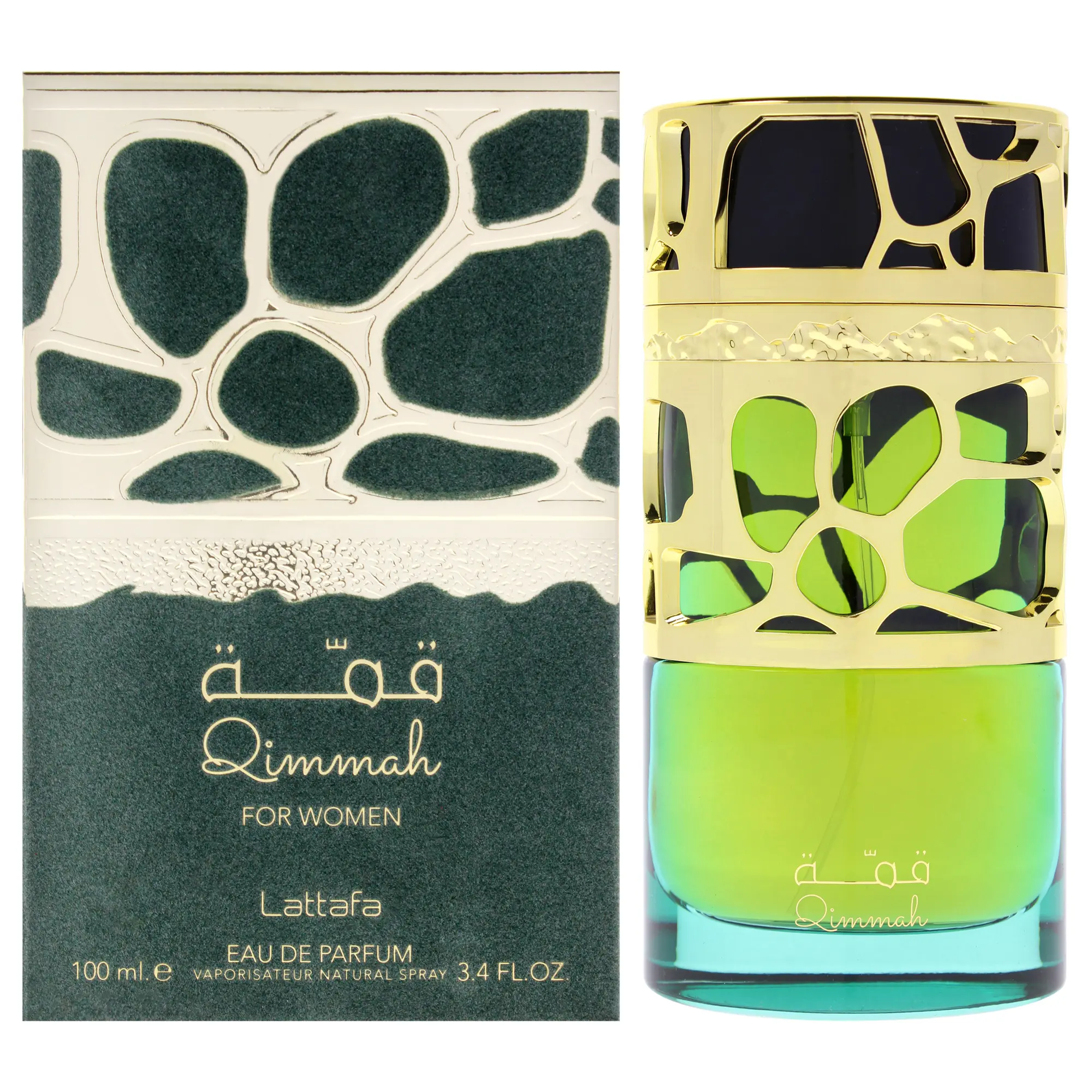 Lattafa Qimmah Eau de Parfum, EDP Long Lasting Women's Fragrance with a Distinct Scent, 3.4 fl oz / 100 ml, Single Bottle, Unique Aroma