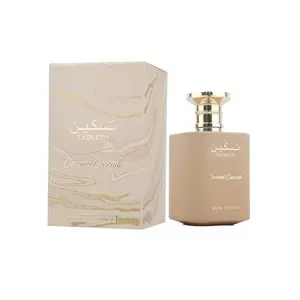 Paris Corner Taskeen Caramel Cascade Perfume Edp 3.4 Fl Oz with 8ml L'Fumes Roll-On Layering Perfume Oil - EDP and Oil Combo Arabian Fragrance Gourmand Scent Delightful Scents