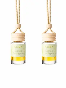 SALE NOW AURA 2 Car Air Freshener Diffuser 8ml – Long Lasting Hanging Auto Fragrance with Natural Wood Cap, Premium Glass Bottle, Strong Aroma for Car, Office & Small Spaces – Dragon Blood, Vanilla, Mahogany & More