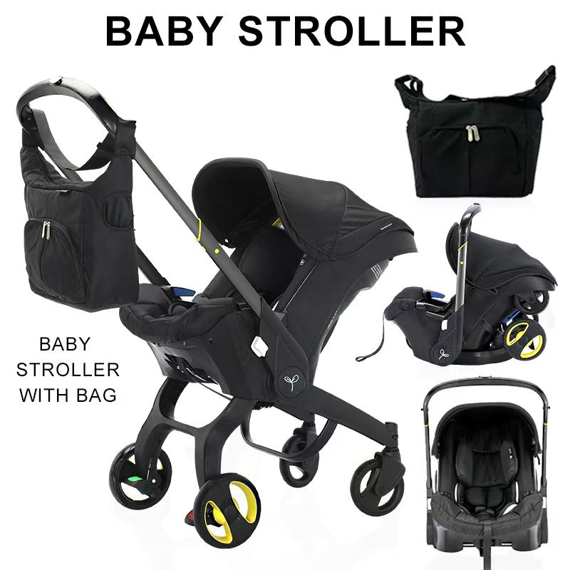 (No Base)Baby Stroller with Free Bag ,Newborn Stroller,Foldable Stroller Legs,Equipped with Chest Clip,One-Click Contraction Function,Alloy Metal Material,4-wheel Travel Toddler Stroller
