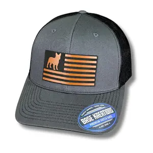Dog Breed Silhouette American Flag Patch Hats - Pick Hat Style and Color(s)
