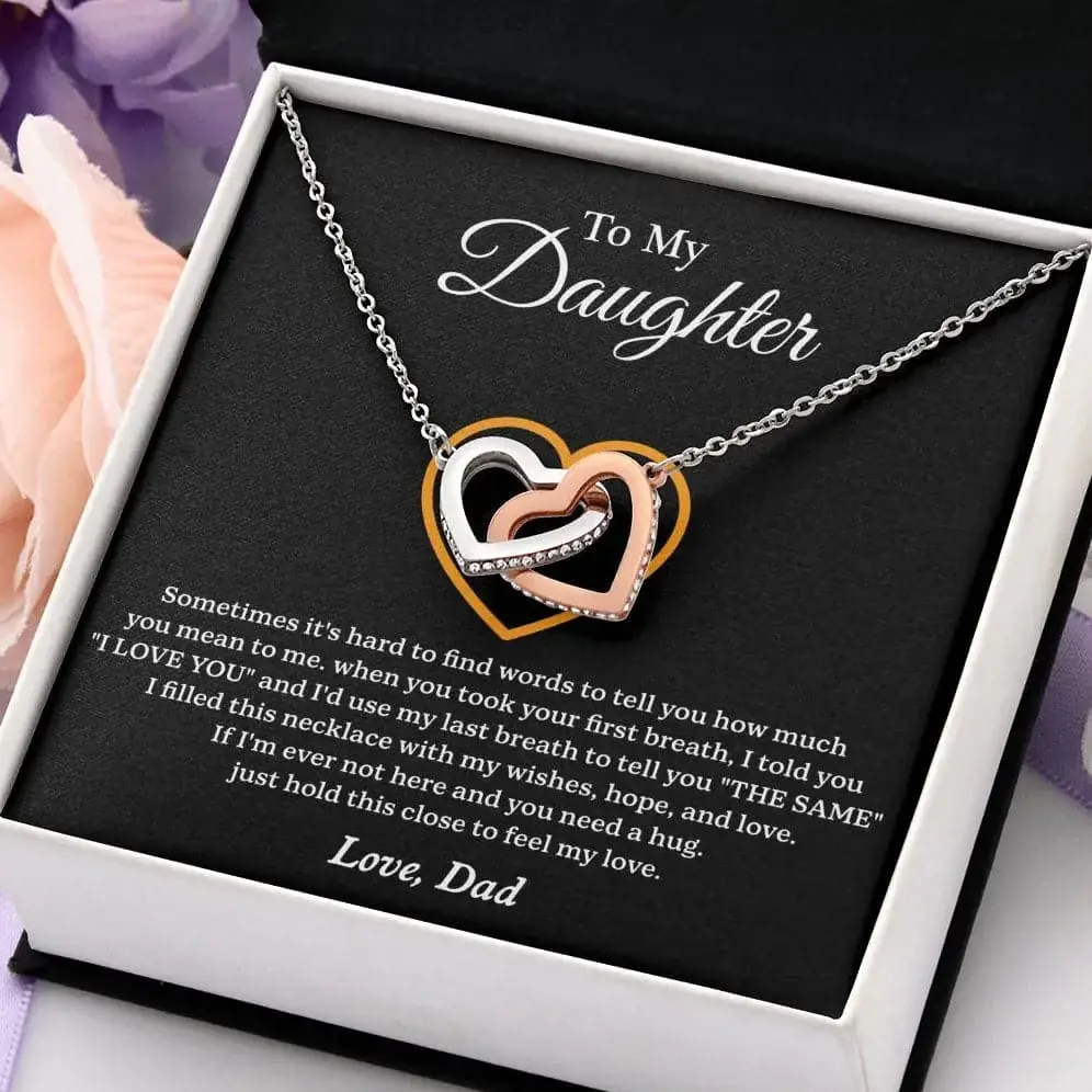 "To My Daughter" From Dad Interlock Necklace