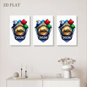 1/2/3pcs 2026 FIFA World Cup Poster, Vibrant Futuristic Emblem Design, 30×45cm. Multiple Colors, Ideal Thank You & Holiday Gift for Veterans, Programmers, Families. Perfect for Independence Day & Minimalist Home Decor, High - Quality Printed