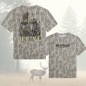 The Retriever Tee Heritage Waterfowl Bottomland Washed Out Mossy Oak Camo Cotton T Shirt, Men’s Camo Hunting Tee, Lightweight Outdoor Shirt | Deer Forest Graphic T-Shirt for Men, Gift for Fan, Father's Day, Mother's Day