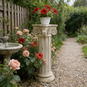 ARCH Pedestal Column Plant Stand 28.93'' Tall Roman Column with Base Roman Pillar Greek Column Magnesium Oxide Statue Sculpture Pedestal Stand Holder for Indoor Outdoor Wedding Birthday Party decorate