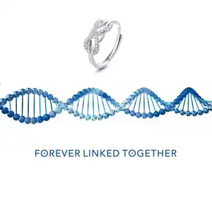 Cubic Zircon Crossed Infinity Ring Meaningful Jewelry Gift with Message Card