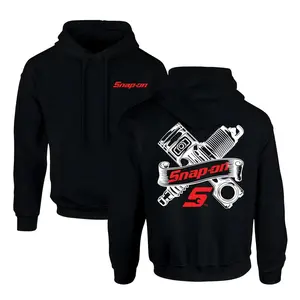 Snap-On Hoodie with Engine Parts Double sides 100% Cotton Shirt for Men, Snap-on Hoodie, Hardworking Job Shirt for Men, Top Menswear Make in USA.