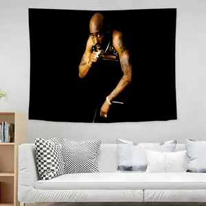 WestCoast HipHop 2pac tupac RIP Tapestry Artistic Textile Decor Easy-Hang microfiber wall hanging creates perfect backdrops for photos or events. Ideal for living rooms, bedrooms & outdoor decor Enhances Ambiance Changeable Decor Wall Tapestries
