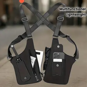 Men's Retro Chest Bag - Lightweight outdoor vest bag with hands-free phone pocket, multi-functional crossbody bag, suitable for cycling, hiking, running, and fitness - a great gift for boyfriend/husband/father.