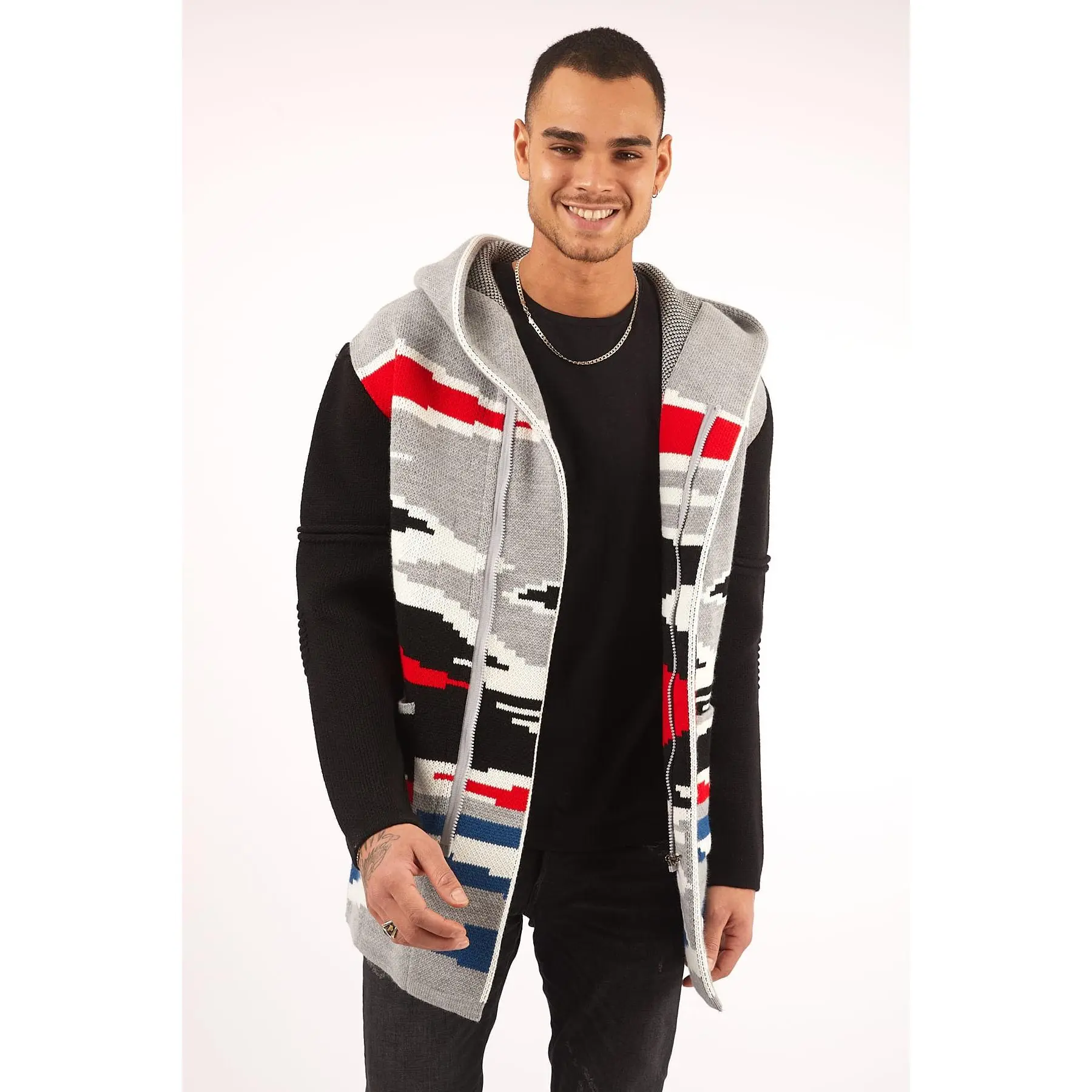 Men's Cardigan-Silver